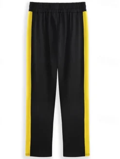 Outlet OUKU Men's Sweatpants Joggers Tapered pants Trousers Drawstring Elastic Waist Zipper Pocket Color Block Comfort Casual Daily Holiday Sports Stylish Black-White White & Blue Micro-elastic
