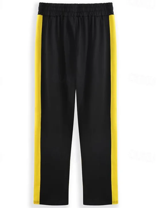 Outlet OUKU Men's Sweatpants Joggers Tapered pants Trousers Drawstring Elastic Waist Zipper Pocket Color Block Comfort Casual Daily Holiday Sports Stylish Black-White White & Blue Micro-elastic