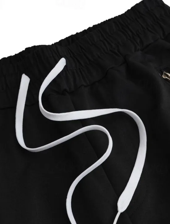 Outlet OUKU Men's Sweatpants Joggers Tapered pants Trousers Drawstring Elastic Waist Zipper Pocket Color Block Comfort Casual Daily Holiday Sports Stylish Black-White White & Blue Micro-elastic