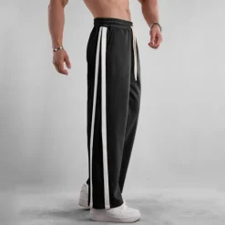 Best OUKU Men's Sweatpants Joggers Trousers Pocket Drawstring Elastic Waist Color Block Comfort Sports Outdoor Daily Fashion Casual Black Apricot Micro-elastic