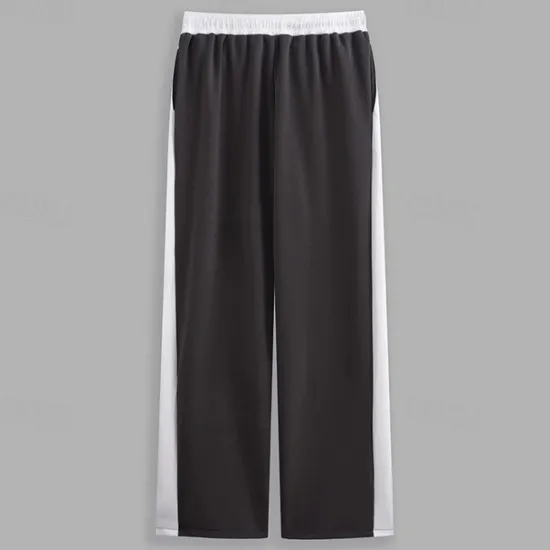 Hot OUKU Men's Sweatpants Joggers Wide Leg Sweatpants Trousers Pocket Drawstring Elastic Waist Color Block Comfort Breathable Outdoor Daily Going out Fashion Casual Black Light Grey