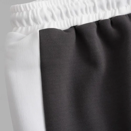 Hot OUKU Men's Sweatpants Joggers Wide Leg Sweatpants Trousers Pocket Drawstring Elastic Waist Color Block Comfort Breathable Outdoor Daily Going out Fashion Casual Black Light Grey