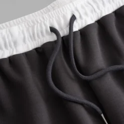 Hot OUKU Men's Sweatpants Joggers Wide Leg Sweatpants Trousers Pocket Drawstring Elastic Waist Color Block Comfort Breathable Outdoor Daily Going out Fashion Casual Black Light Grey