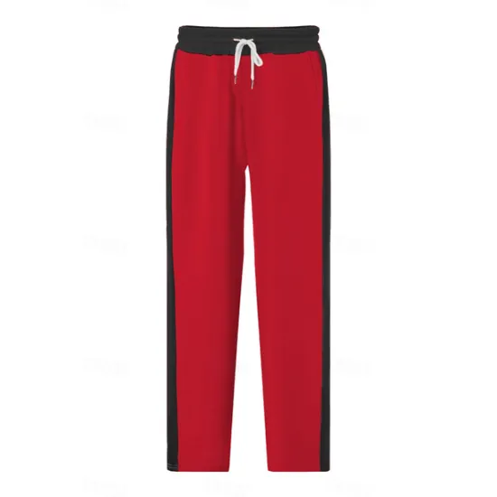 New OUKU Men's Sweatpants Trousers Casual Pants Patchwork Pocket Drawstring Color Block Comfort Vacation Sports Outdoor Casual Black White Micro-elastic