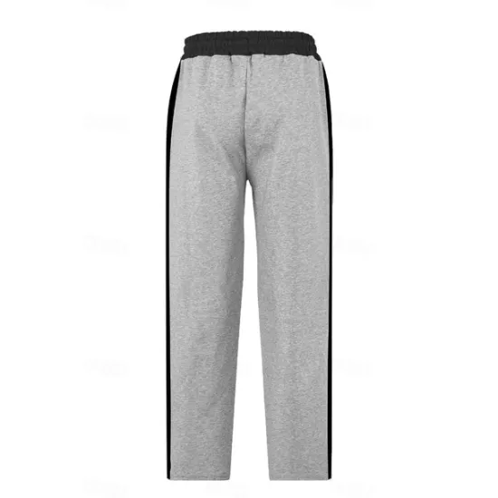 New OUKU Men's Sweatpants Trousers Casual Pants Patchwork Pocket Drawstring Color Block Comfort Vacation Sports Outdoor Casual Black White Micro-elastic