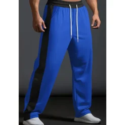 New OUKU Men's Sweatpants Trousers Casual Pants Patchwork Pocket Drawstring Color Block Comfort Vacation Sports Outdoor Casual Black White Micro-elastic