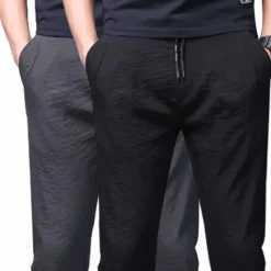 Online OUKU Men's Sweatpants Trousers Chinos Chino Pants Jogger Pants Drawstring Elastic Waist Plain Breathable Outdoor Full Length Casual Daily Return to Office Casual Athleisure Micro-elastic Black