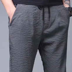 Online OUKU Men's Sweatpants Trousers Chinos Chino Pants Jogger Pants Drawstring Elastic Waist Plain Breathable Outdoor Full Length Casual Daily Return to Office Casual Athleisure Micro-elastic Black