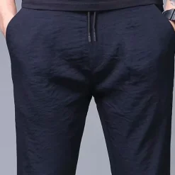 Online OUKU Men's Sweatpants Trousers Chinos Chino Pants Jogger Pants Drawstring Elastic Waist Plain Breathable Outdoor Full Length Casual Daily Return to Office Casual Athleisure Micro-elastic Black