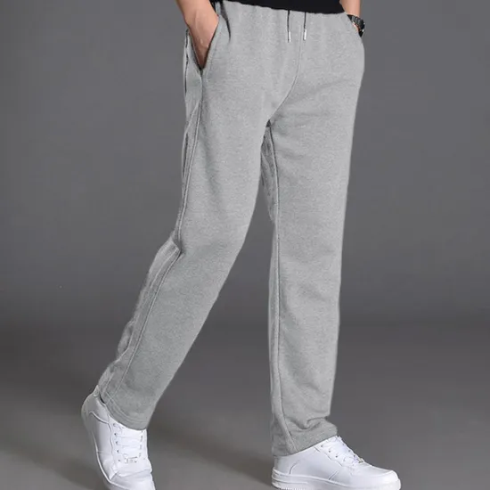 Discount OUKU Men's Sweatpants Trousers Casual Pants Straight Leg Sweatpants Pocket Drawstring Elastic Waist Plain Comfort Sports Outdoor Casual Daily Fashion Streetwear Black Navy Blue Micro-elastic