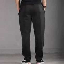 Discount OUKU Men's Sweatpants Trousers Casual Pants Straight Leg Sweatpants Pocket Drawstring Elastic Waist Plain Comfort Sports Outdoor Casual Daily Fashion Streetwear Black Navy Blue Micro-elastic