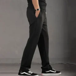 Discount OUKU Men's Sweatpants Trousers Casual Pants Straight Leg Sweatpants Pocket Drawstring Elastic Waist Plain Comfort Sports Outdoor Casual Daily Fashion Streetwear Black Navy Blue Micro-elastic