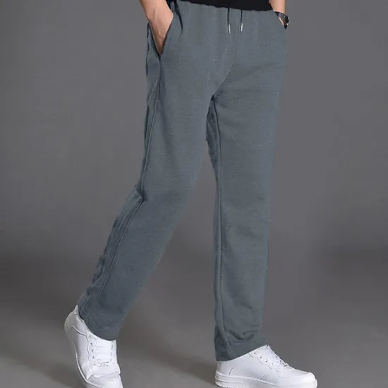 Discount OUKU Men's Sweatpants Trousers Casual Pants Straight Leg Sweatpants Pocket Drawstring Elastic Waist Plain Comfort Sports Outdoor Casual Daily Fashion Streetwear Black Navy Blue Micro-elastic