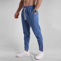 Clearance OUKU Men's Sweatpants Trousers Pocket Drawstring Elastic Waist Plain Comfort Sports Outdoor Daily Fashion Casual Black Green Micro-elastic