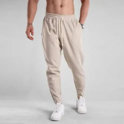 Clearance OUKU Men's Sweatpants Trousers Pocket Drawstring Elastic Waist Plain Comfort Sports Outdoor Daily Fashion Casual Black Green Micro-elastic