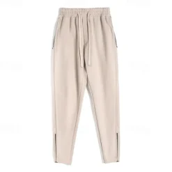 Clearance OUKU Men's Sweatpants Trousers Pocket Drawstring Elastic Waist Plain Comfort Sports Outdoor Daily Fashion Casual Black Green Micro-elastic