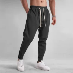 Clearance OUKU Men's Sweatpants Trousers Pocket Drawstring Elastic Waist Plain Comfort Sports Outdoor Daily Fashion Casual Black Green Micro-elastic