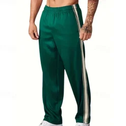 Outlet OUKU Men's Sweatpants Trousers Straight Leg Sweatpants Patchwork Pocket Elastic Waist Color Block Comfort Sports Outdoor Daily Fashion Casual Black Wine Micro-elastic