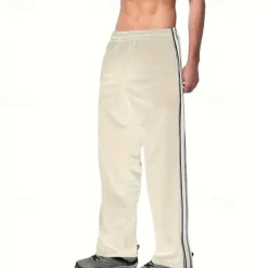 Outlet OUKU Men's Sweatpants Trousers Straight Leg Sweatpants Patchwork Pocket Elastic Waist Color Block Comfort Sports Outdoor Daily Fashion Casual Black Wine Micro-elastic