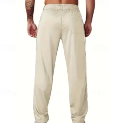 Outlet OUKU Men's Sweatpants Trousers Straight Leg Sweatpants Patchwork Pocket Elastic Waist Color Block Comfort Sports Outdoor Daily Fashion Casual Black Wine Micro-elastic
