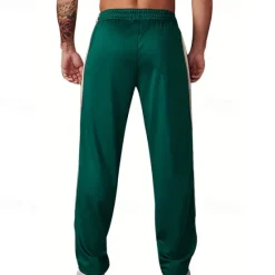 Outlet OUKU Men's Sweatpants Trousers Straight Leg Sweatpants Patchwork Pocket Elastic Waist Color Block Comfort Sports Outdoor Daily Fashion Casual Black Wine Micro-elastic