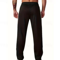 Outlet OUKU Men's Sweatpants Trousers Straight Leg Sweatpants Patchwork Pocket Elastic Waist Color Block Comfort Sports Outdoor Daily Fashion Casual Black Wine Micro-elastic