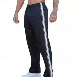 Outlet OUKU Men's Sweatpants Trousers Straight Leg Sweatpants Patchwork Pocket Elastic Waist Color Block Comfort Sports Outdoor Daily Fashion Casual Black Wine Micro-elastic