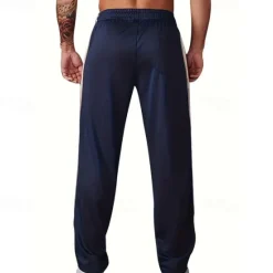 Outlet OUKU Men's Sweatpants Trousers Straight Leg Sweatpants Patchwork Pocket Elastic Waist Color Block Comfort Sports Outdoor Daily Fashion Casual Black Wine Micro-elastic