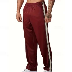 Outlet OUKU Men's Sweatpants Trousers Straight Leg Sweatpants Patchwork Pocket Elastic Waist Color Block Comfort Sports Outdoor Daily Fashion Casual Black Wine Micro-elastic