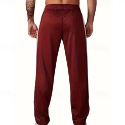 Outlet OUKU Men's Sweatpants Trousers Straight Leg Sweatpants Patchwork Pocket Elastic Waist Color Block Comfort Sports Outdoor Daily Fashion Casual Black Wine Micro-elastic