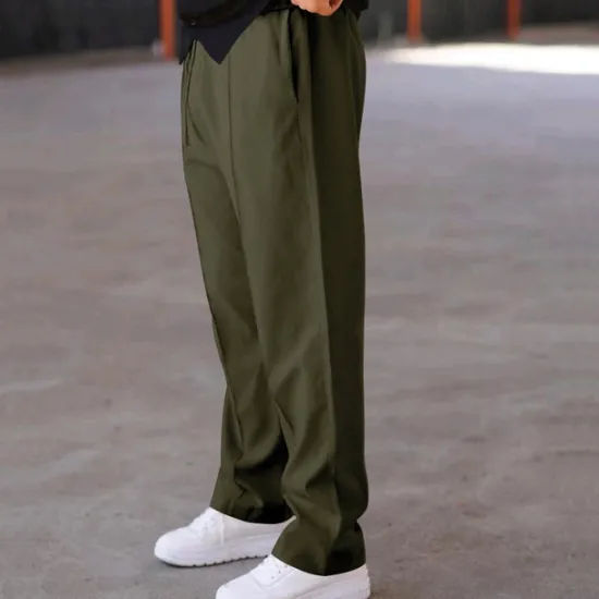 OUKU Men's Sweatpants Trousers Drawstring Elastic Waist Straight Leg Plain Comfort Sports Outdoor Daily Fashion Casual ArmyGreen Black Micro-elastic