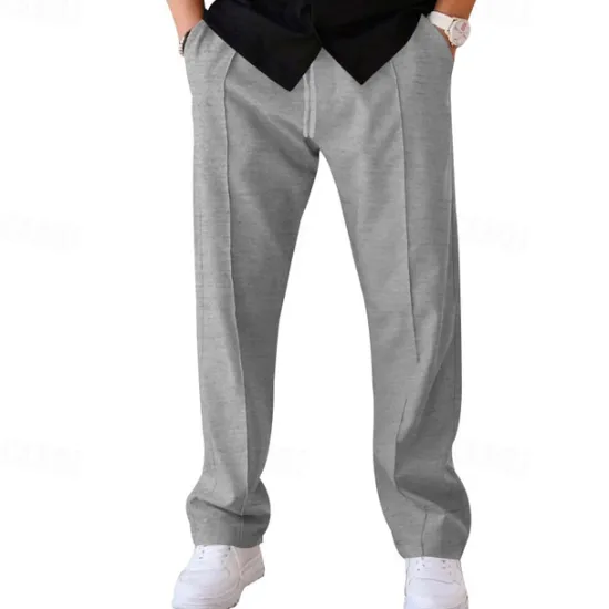 OUKU Men's Sweatpants Trousers Drawstring Elastic Waist Straight Leg Plain Comfort Sports Outdoor Daily Fashion Casual ArmyGreen Black Micro-elastic