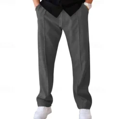 OUKU Men's Sweatpants Trousers Drawstring Elastic Waist Straight Leg Plain Comfort Sports Outdoor Daily Fashion Casual ArmyGreen Black Micro-elastic