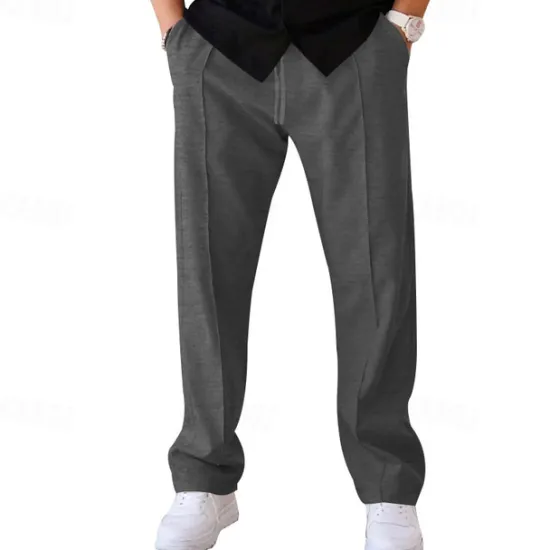OUKU Men's Sweatpants Trousers Drawstring Elastic Waist Straight Leg Plain Comfort Sports Outdoor Daily Fashion Casual ArmyGreen Black Micro-elastic