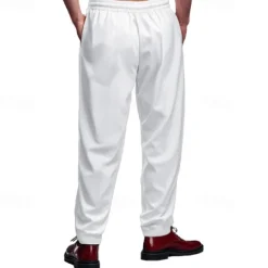 Hot OUKU Men's Sweatpants Trousers Casual Pants Pleated Pants Pocket Drawstring Elastic Waist Plain Comfort Soft Full Length Sports Outdoor Business Daily Fashion Streetwear Black White