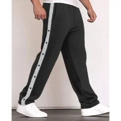 Online OUKU Men's Sweatpants Wide Leg Sweatpants Trousers Pocket Drawstring Elastic Waist Color Block Comfort Sports Outdoor Daily Fashion Casual Black White Micro-elastic