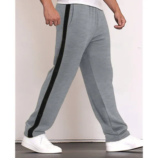 Online OUKU Men's Sweatpants Wide Leg Sweatpants Trousers Pocket Drawstring Elastic Waist Color Block Comfort Sports Outdoor Daily Fashion Casual Black White Micro-elastic