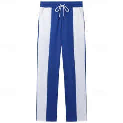 Best OUKU Men's Sweatpants Wide Leg Sweatpants Trousers Patchwork Pocket Drawstring Color Block Comfort Sports Outdoor Daily Fashion Casual Black Dark Blue Micro-elastic