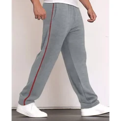 Discount OUKU Men's Sweatpants Wide Leg Sweatpants Trousers Patchwork Pocket Drawstring Color Block Comfort Sports Outdoor Daily Fashion Casual Black Red Micro-elastic