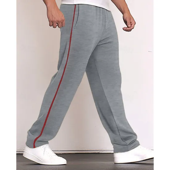 Discount OUKU Men's Sweatpants Wide Leg Sweatpants Trousers Patchwork Pocket Drawstring Color Block Comfort Sports Outdoor Daily Fashion Casual Black Red Micro-elastic