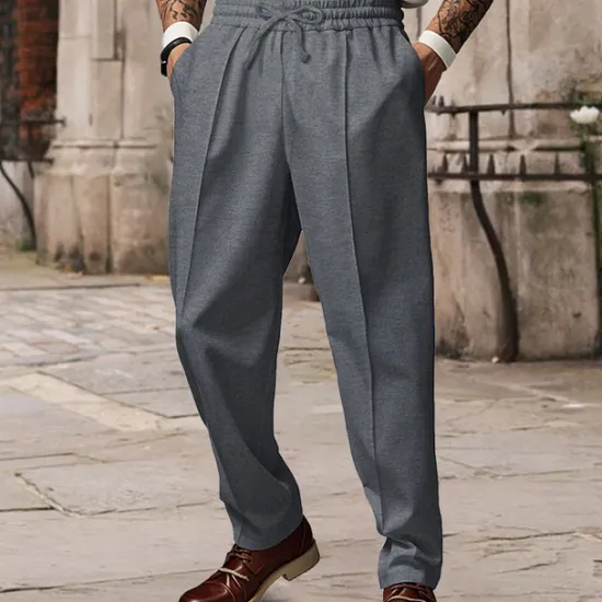 Sale OUKU Men's Sweatpants Wide Leg Sweatpants Trousers Pocket Drawstring Elastic Waist Plain Comfort Sports Outdoor Daily Fashion Casual ArmyGreen Black Micro-elastic