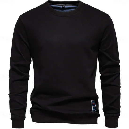 Best OUKU Men's Sweatshirt Black Army Green Red Navy Blue Blue Crew Neck Plain Sports & Outdoor Daily Holiday Streetwear Cool Casual Spring & Fall Clothing Apparel Hoodies Sweatshirts