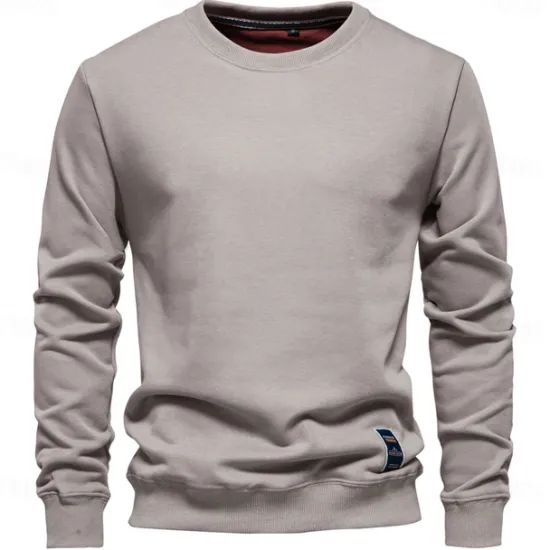 Best OUKU Men's Sweatshirt Black Army Green Red Navy Blue Blue Crew Neck Plain Sports & Outdoor Daily Holiday Streetwear Cool Casual Spring & Fall Clothing Apparel Hoodies Sweatshirts