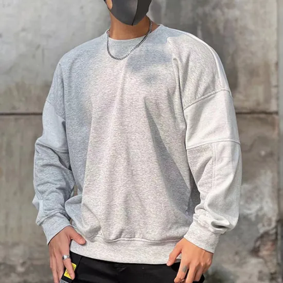 Outlet OUKU Men's Sweatshirt Black Brown Khaki Gray Crew Neck Plain Sports & Outdoor Daily Holiday Cotton Streetwear Basic Casual Spring & Fall Clothing Apparel Hoodies Sweatshirts Long Sleeve