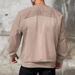 Outlet OUKU Men's Sweatshirt Black Brown Khaki Gray Crew Neck Plain Sports & Outdoor Daily Holiday Cotton Streetwear Basic Casual Spring & Fall Clothing Apparel Hoodies Sweatshirts Long Sleeve