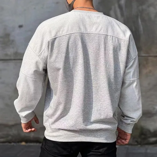 Outlet OUKU Men's Sweatshirt Black Brown Khaki Gray Crew Neck Plain Sports & Outdoor Daily Holiday Cotton Streetwear Basic Casual Spring & Fall Clothing Apparel Hoodies Sweatshirts Long Sleeve