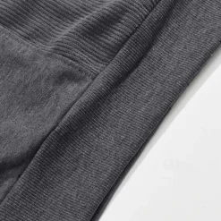 Outlet OUKU Men's Sweatshirt Black White Khaki Dark Gray Crew Neck Plain Patchwork Ribbed Front Pocket Sports & Outdoor Daily Holiday Polyester Corduroy Streetwear Basic Casual Fall & Winter Clothing Apparel