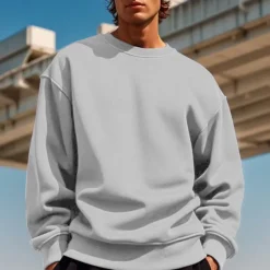 Discount OUKU Men's Sweatshirt Black White Yellow Red Navy Blue Crew Neck Plain Patchwork Sports & Outdoor Daily Holiday Polyester Streetwear Basic Casual Spring & Fall Clothing Apparel Hoodies Sweatshirts Long