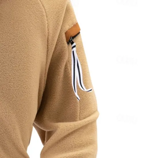 New OUKU Men's Sweatshirt Polar Fleece Quarter Zip Sweatshirt Black Army Green Navy Blue Khaki Half Zip Plain Pocket Sports & Outdoor Daily Holiday Streetwear Cool Casual Spring & Fall Clothing Apparel