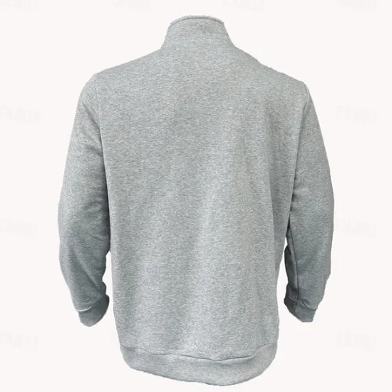 Best OUKU Men's Sweatshirt Quarter Zip Sweatshirt Black Army Green Red Navy Blue Light Grey Half Zip Plain Pocket Sports & Outdoor Daily Holiday Casual Tactical Spring & Fall Clothing Apparel Hoodies